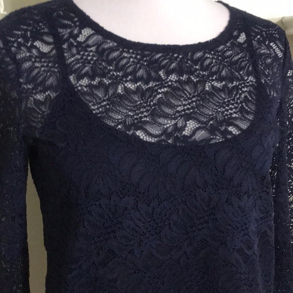Banana Republic Navy Lace Top and Cami - Picture 2 of 6
